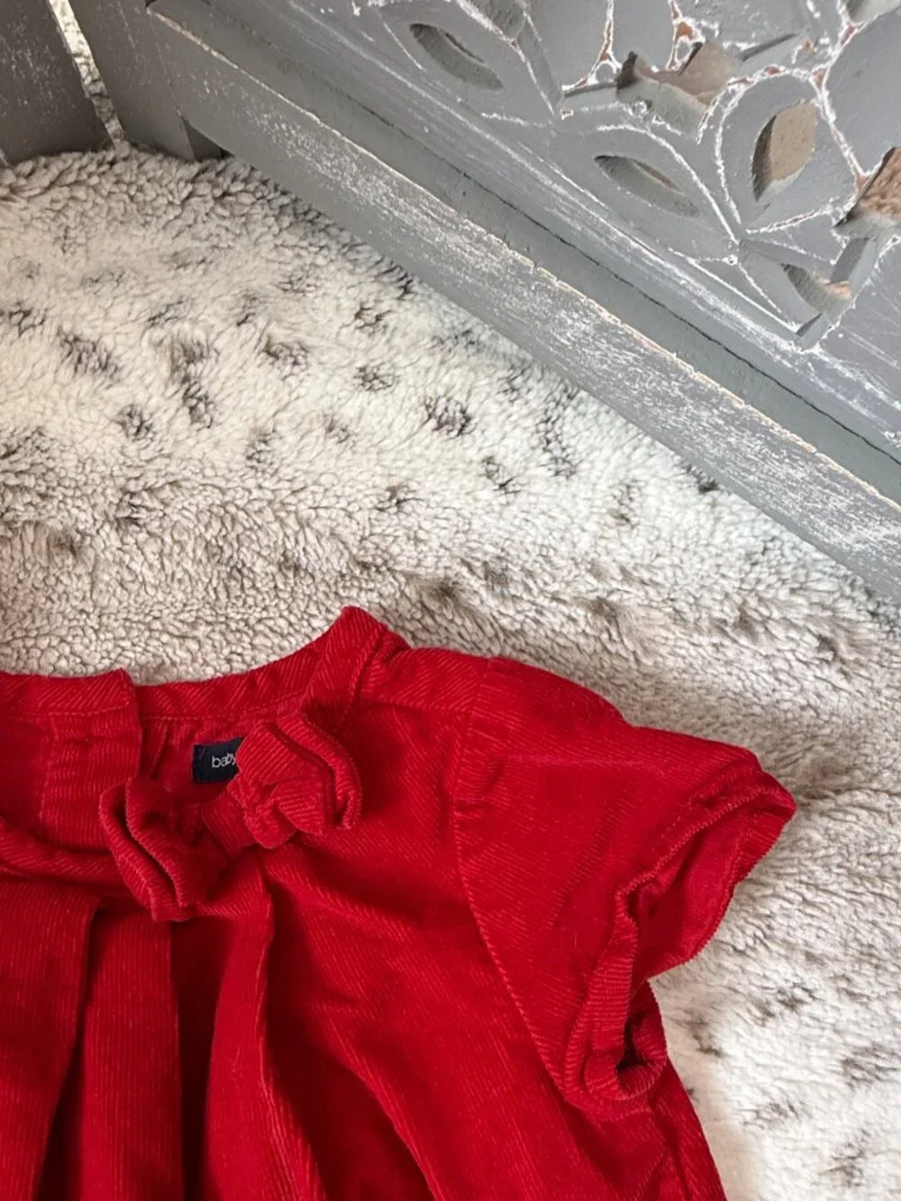 Baby GAP red corduroy dress girls 12-18 months formal glam holiday party winter